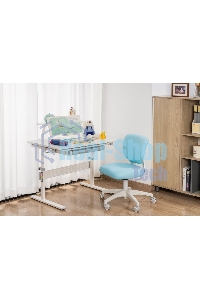 Кресло детское Cactus CS-CHR-3594BL голубой, крестов. пластик белый