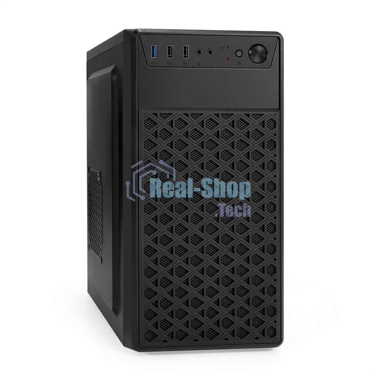 Компьютерный корпус Minitower ExeGate mEVO-7803-XP500 (mATX, БП XP500 с вент. 12см, 2*USB+1*USB 3.0, HD аудио, черный, 2 вент. 12см с RGb подсветкой)