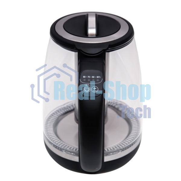 Электрочайник Centek CT-0017 черный, 2 л, 2200 Вт, скрытый нагревательный элемент, поддержание температуры