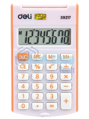 Калькулятор карманный Deli E39217/OR оранжевый 8-разр.