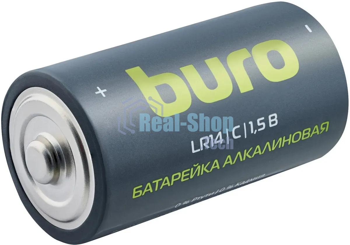 Батарея Buro Alkaline LR14 C 7500mAh (2шт) блистер, 1.5 В