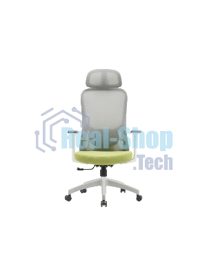 Кресло компьютерное Cactus CS-GMC515-GYGN серый, сиденье салатовый, сетка/ткань, с подголов. крестов. пластик, пластик серый