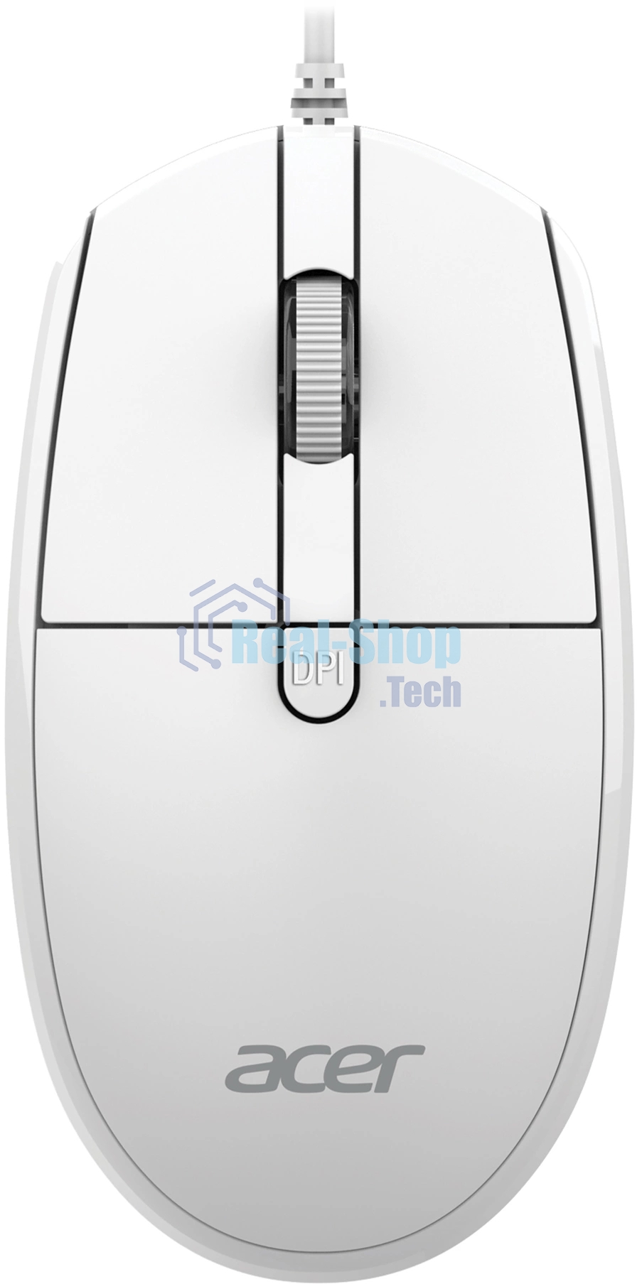 Мышь проводная Acer OMW401 белый, 2000 dpi, USB, кнопки - 4