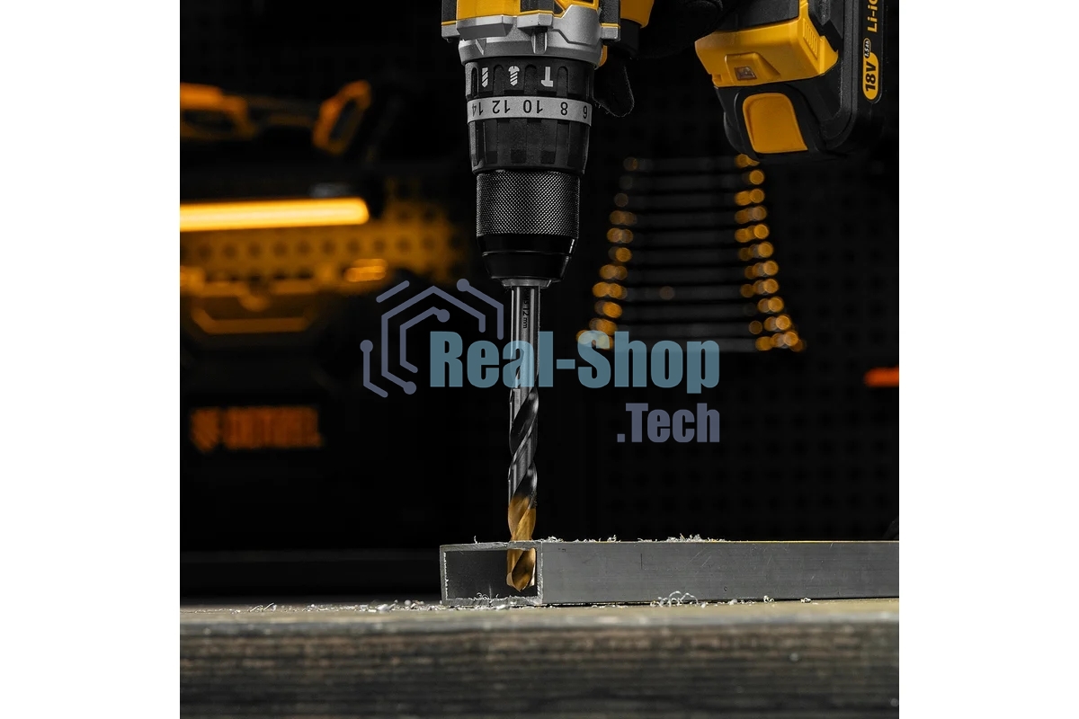 Сверло спиральное по металлу Denzel 12 x 151мм, Р6М5, Golden Tip, многогранная заточка