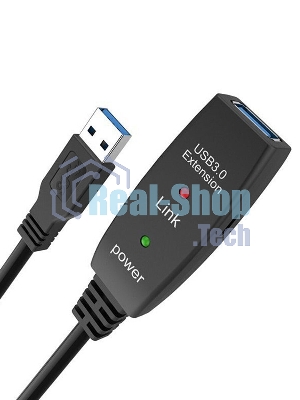 Кабель-адаптер USB3.0-repeater Aopen, удлинительный активный Am-->Af 10м