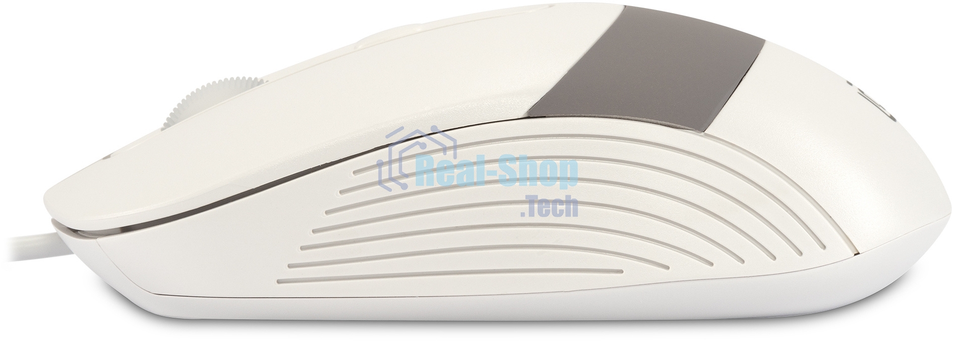 Мышь проводная Oklick 310M белый/серый, 2400 dpi, USB, кнопки - 4