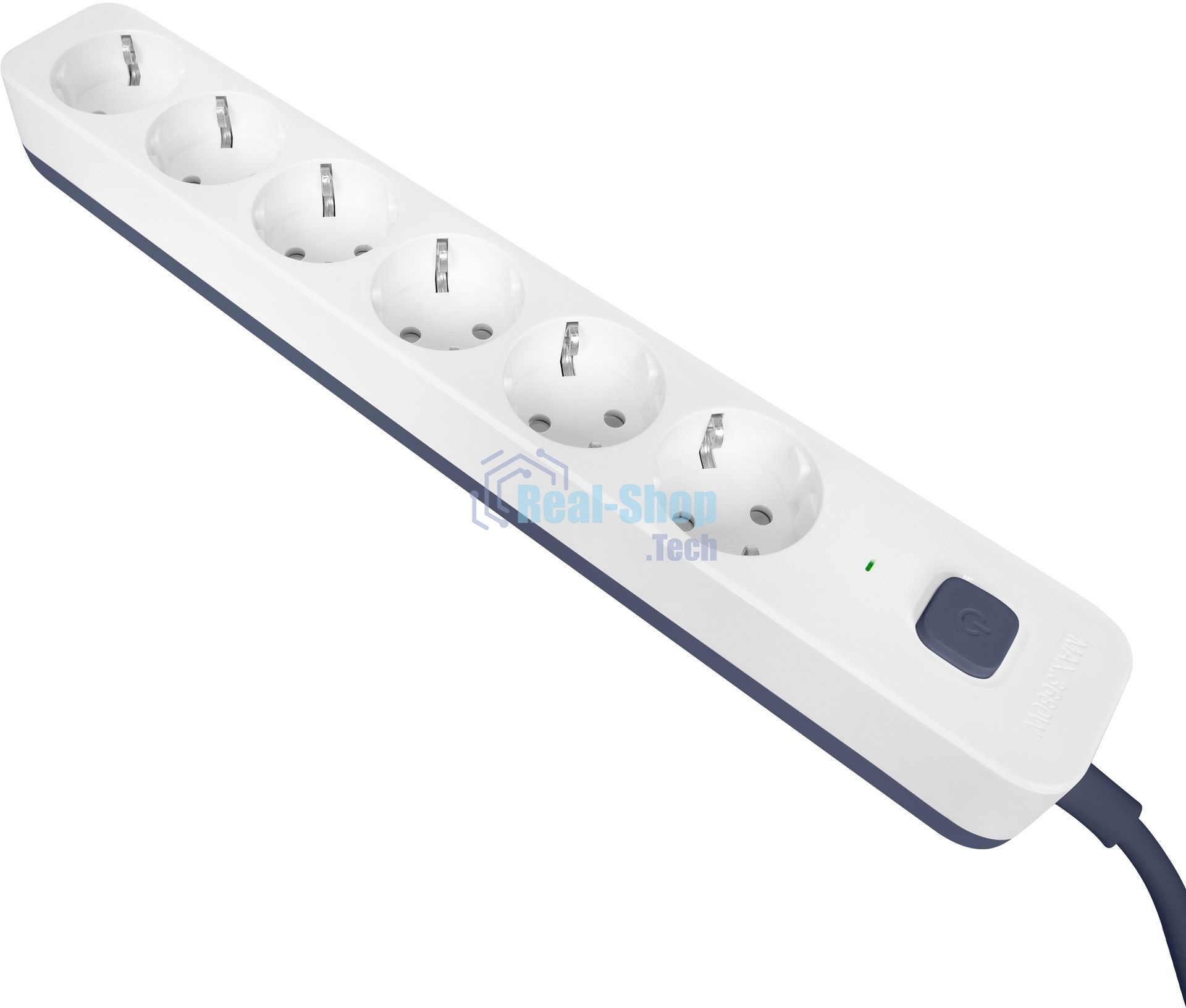 Сетевой фильтр Powercom SP-06W 5,0 м 5.0м (6 розеток) белый/серый (коробка)