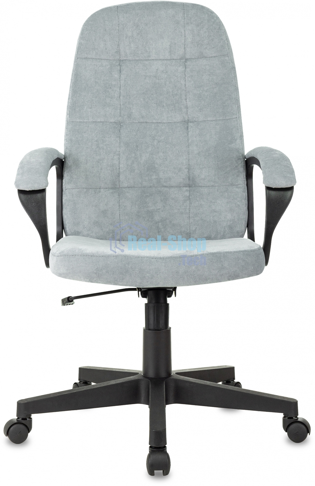 Кресло руководителя Бюрократ CH 002 Fabric серо-голубой Light-28 крестов. пластик