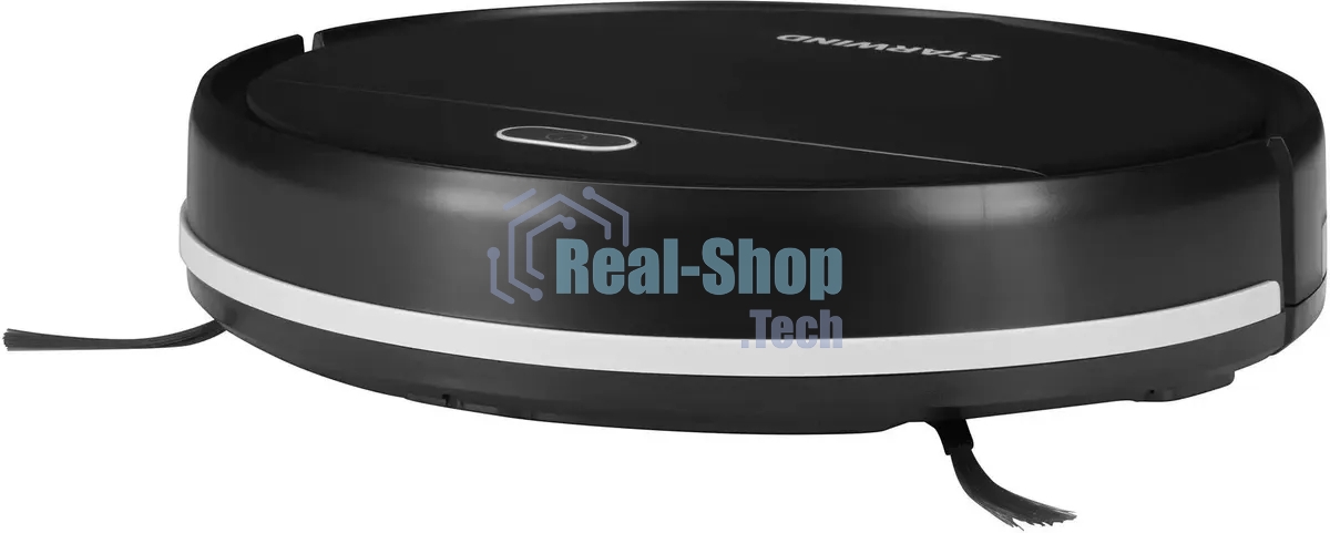 Робот-пылесос Starwind SRV3950 черный, 18 Вт, 1500 мА·ч Li-Ion, уборка влажная/сухая, пылесборник контейнер 0.2 л