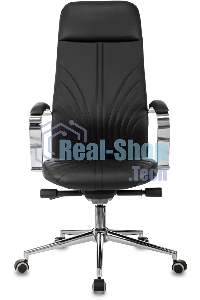 Кресло руководителя Бюрократ CH-610SL-Lux черный. эко.кожа. крестов. металл хром