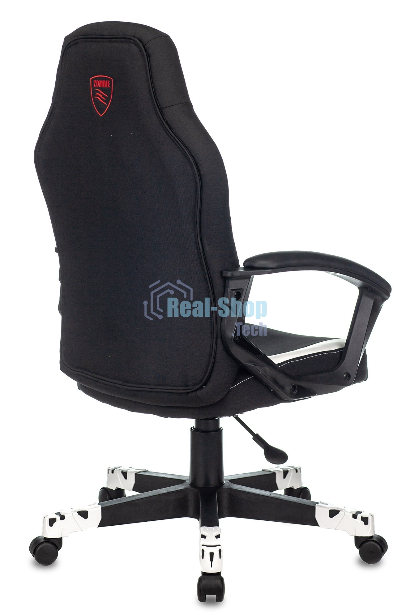 Кресло игровое Zombie 10 черный/белый искусст. кожа/ткань крестовина пластик