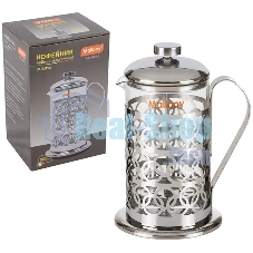 Френч-пресс MALLONY OLIMPIA, 800 мл, из жаропрочного стекла, в корп из нерж ст, T046-800ML (95092)