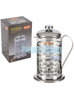 Френч-пресс MALLONY OLIMPIA, 800 мл, из жаропрочного стекла, в корп из нерж ст, T046-800ML (95092)