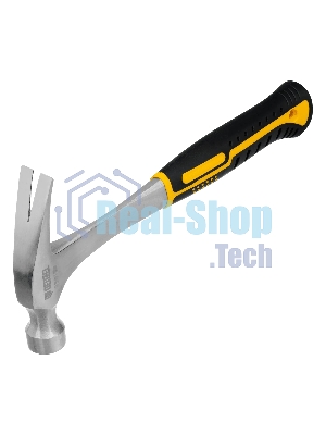 Молоток-гвоздодер Denzel 350 г, цельнометаллический, двухкомпонентная рукоятка
