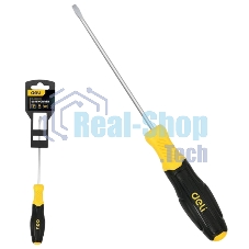 Отвертка шлицевая Deli DL6351001N 5х100мм сталь Cr-V, двухкомпонентная прорезиненная рукоять