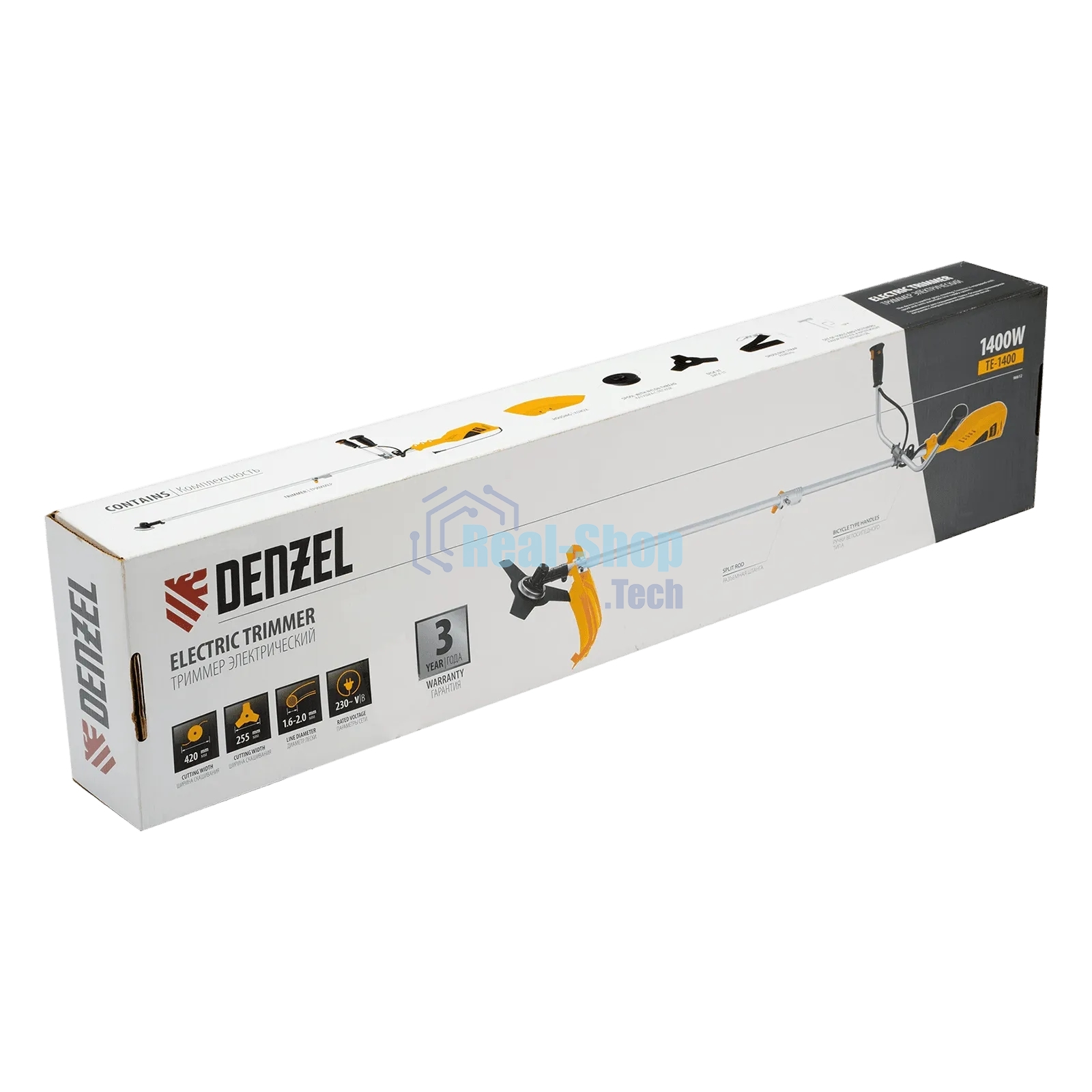 Триммер электрический Denzel TE-1400, 1400 Вт, 420 мм 96612