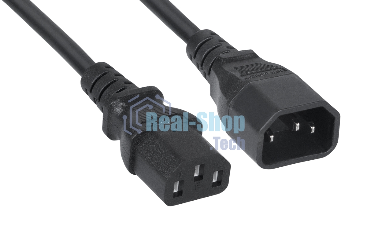Кабель питания монитор-компьютер Cabeus PC-189-VDE-3M IEC 320 C13, вилка IEC 60320 С14, 3 м, количество проводов и сечении 3x0,75 мм2, черный