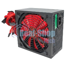 Блок питания Ginzzu PC700 14CM(Red) 80 PLUS black,APFC,24+4p,2 PCI-E(6+2), 7*SATA, 4*IDE,оплетка, кабель питания,цветная коробка