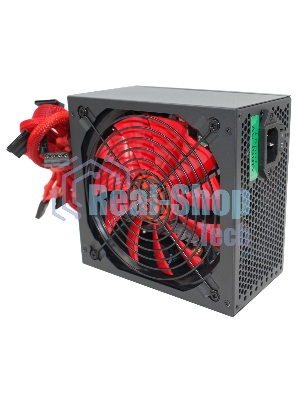 Блок питания Ginzzu PC700 14CM(Red) 80 PLUS black,APFC,24+4p,2 PCI-E(6+2), 7*SATA, 4*IDE,оплетка, кабель питания,цветная коробка