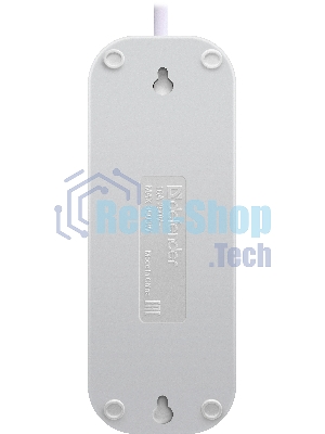Удлинитель с заземлением Defender L330 16 А, 3 м, заземление, выключатель