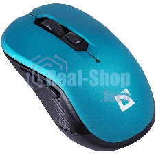 Мышь беспроводная Defender Gassa MM-105 бирюзовый, 1600 dpi, радиоканал, USB, кнопки - 6