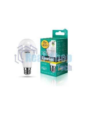 Лампа cветодиодная Camelion LED20-A65/830/E27 20Вт 220В 13164