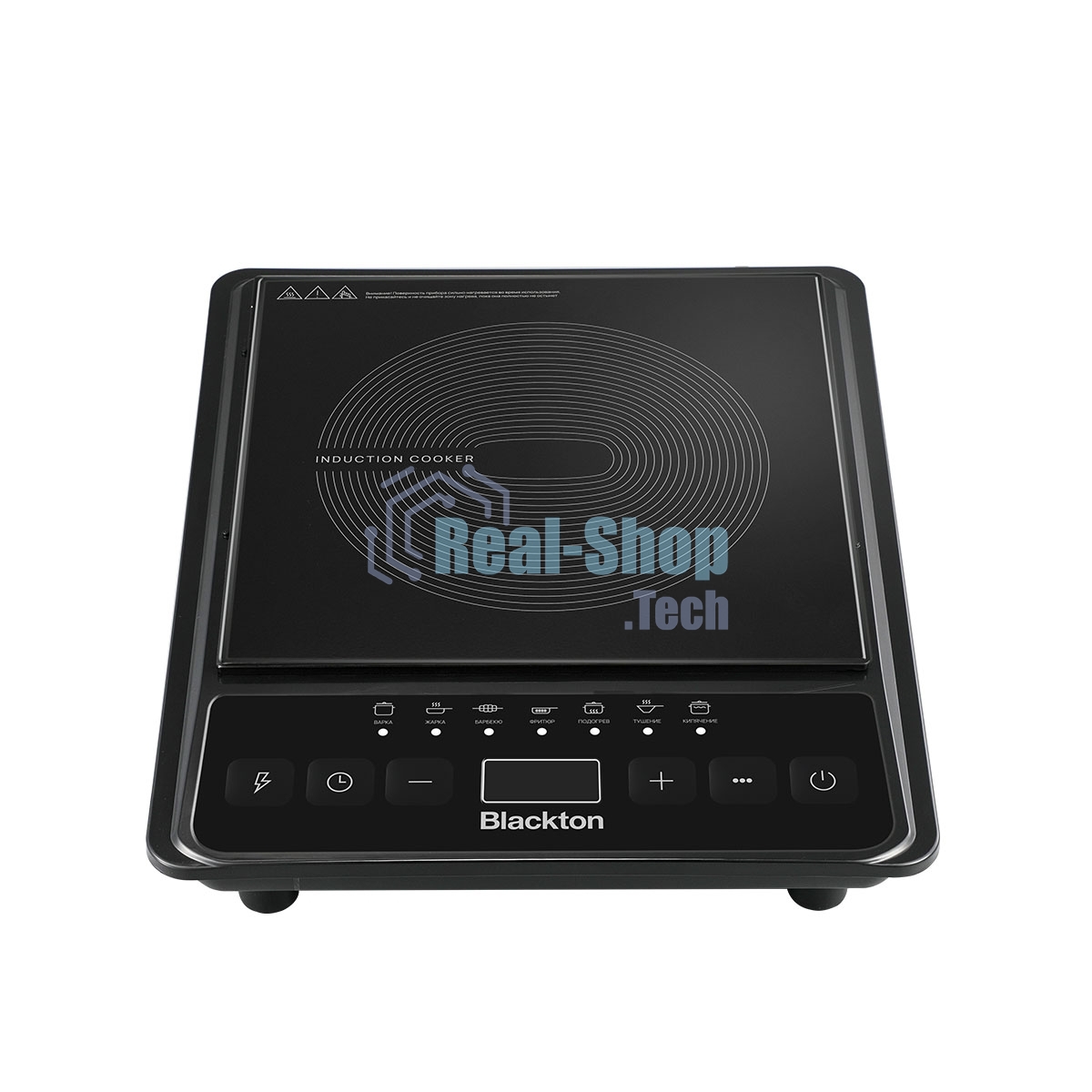 Плита настольная электрическая Blackton Bt IC133C Black, индукционная, мощность: 2000 Вт, тип управления: электронное, регулировка мощности: 8 уровней, количество автоматических программ: 7, размер варочной поверхности: 190 мм, материал корпуса: пластик, 