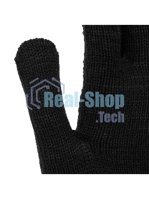 Перчатки трикотажные Сибртех акрил, усиленные, ПВХ-гель Протектор, черный, 10 класс