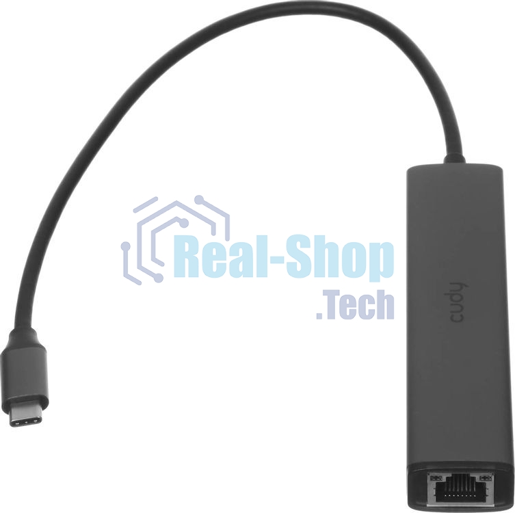 USB-концентратор CUDY UH605, USB Type-C, USB + RJ-45, USB Type-C