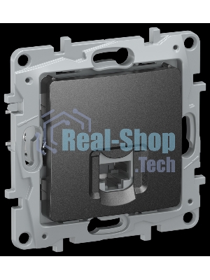 IEKETIKA Розетка компьютерная RJ45 категория 5Е UTP 6726411 антрацит