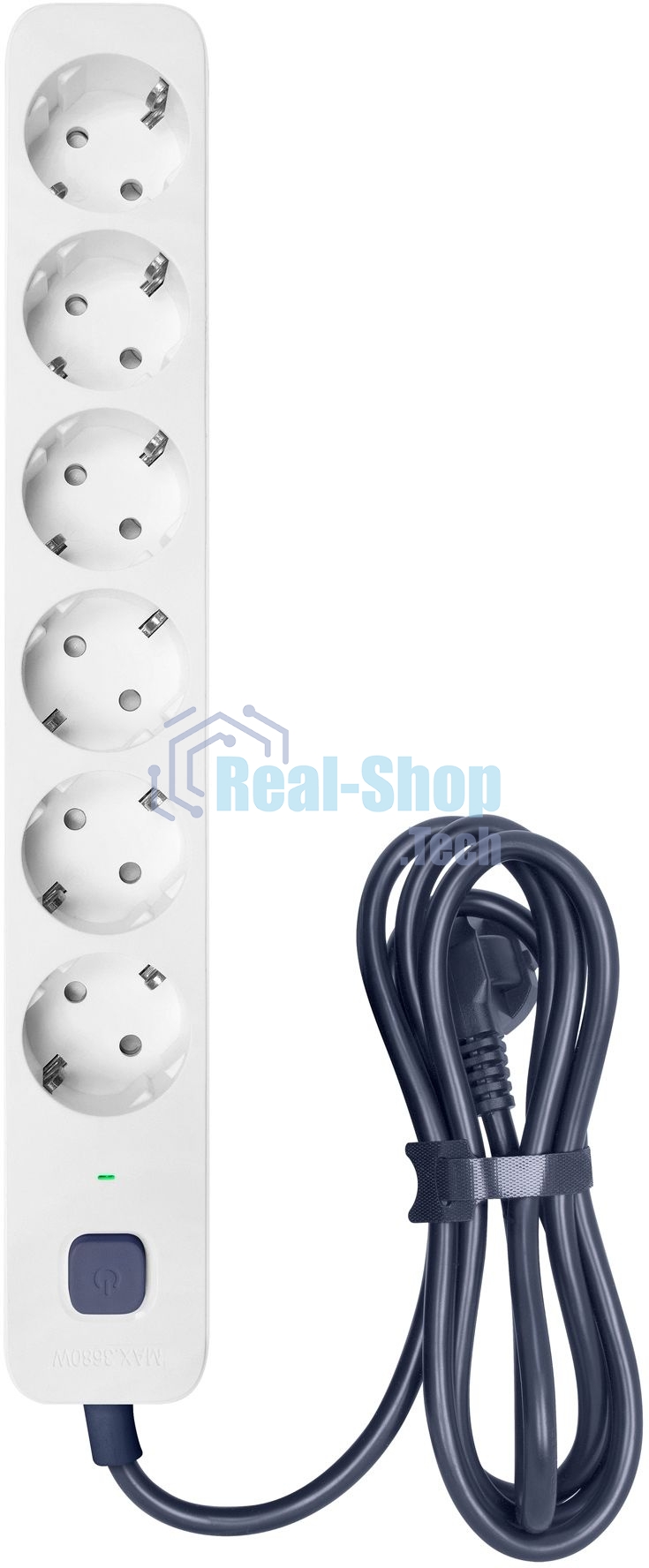 Сетевой фильтр Powercom SP-06W 5,0 м 5.0м (6 розеток) белый/серый (коробка)