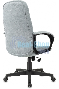 Кресло руководителя Бюрократ CH 002 Fabric серо-голубой Light-28 крестов. пластик