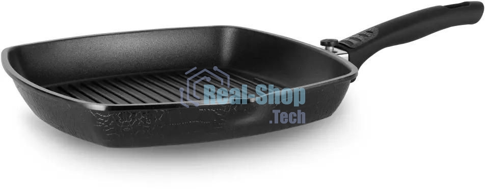 Сковорода-гриль Rondell Escurion RDA-869, 28 см, съемная ручка, без крышки, черный