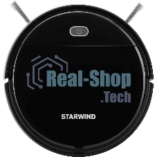 Робот-пылесос Starwind SRV3950 черный, 18 Вт, 1500 мА·ч Li-Ion, уборка влажная/сухая, пылесборник контейнер 0.2 л