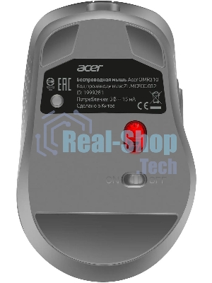 Мышь беспроводная Acer OMR310 темно-серый, 1600 dpi, радиоканал, Bluetooth, USB, кнопки - 7