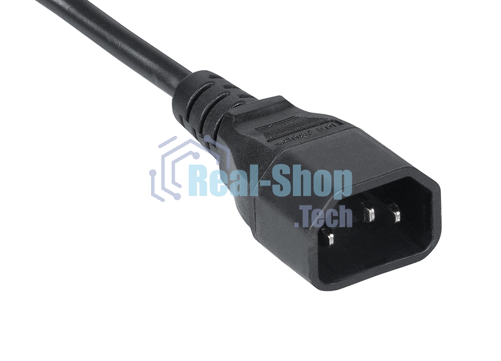 Кабель питания монитор-компьютер Cabeus PC-189-VDE-3M IEC 320 C13, вилка IEC 60320 С14, 3 м, количество проводов и сечении 3x0,75 мм2, черный