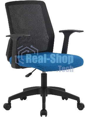 Кресло компьютерное Cactus CS-MC222-BKBL черный, сиденье темно-синий, сетка/ткань, низк.спин. крестов. пластик, пластик черный
