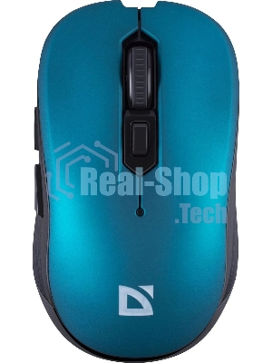 Мышь беспроводная Defender Gassa MM-105 бирюзовый, 1600 dpi, радиоканал, USB, кнопки - 6