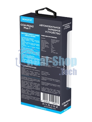 Автомобильное зарядное устройство Maxvi CCM-PS242 Plus T 2хUSB 2.4А + кабель Type-C 1м, черный