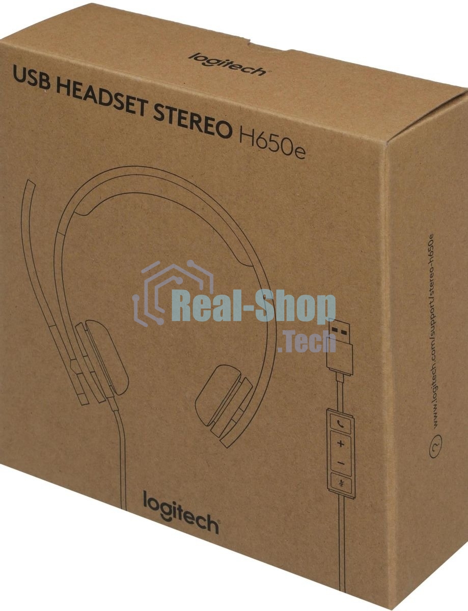 Гарнитура Logitech H650e чёрный, проводная, USB