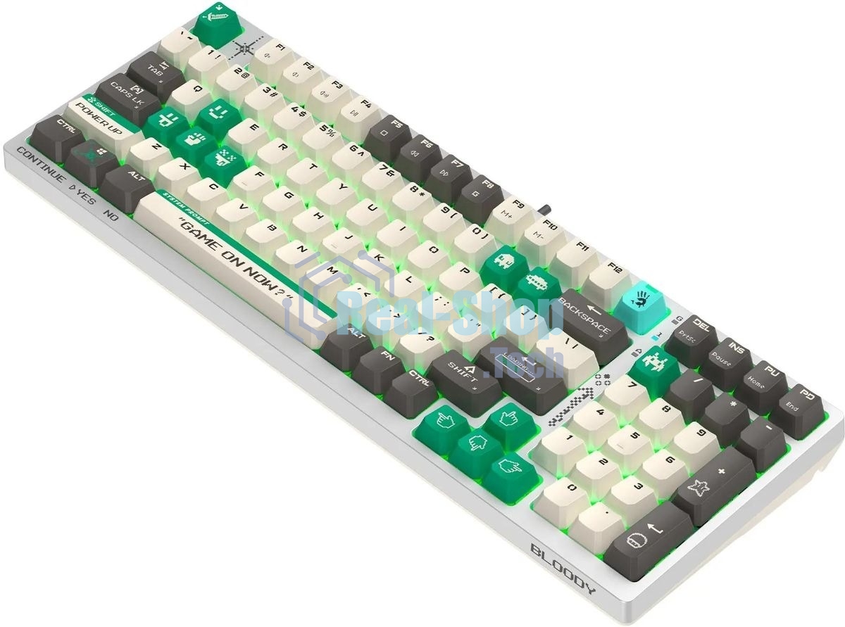 Клавиатура проводная A4Tech Bloody S98 Pixels Green USB белый/бежевый