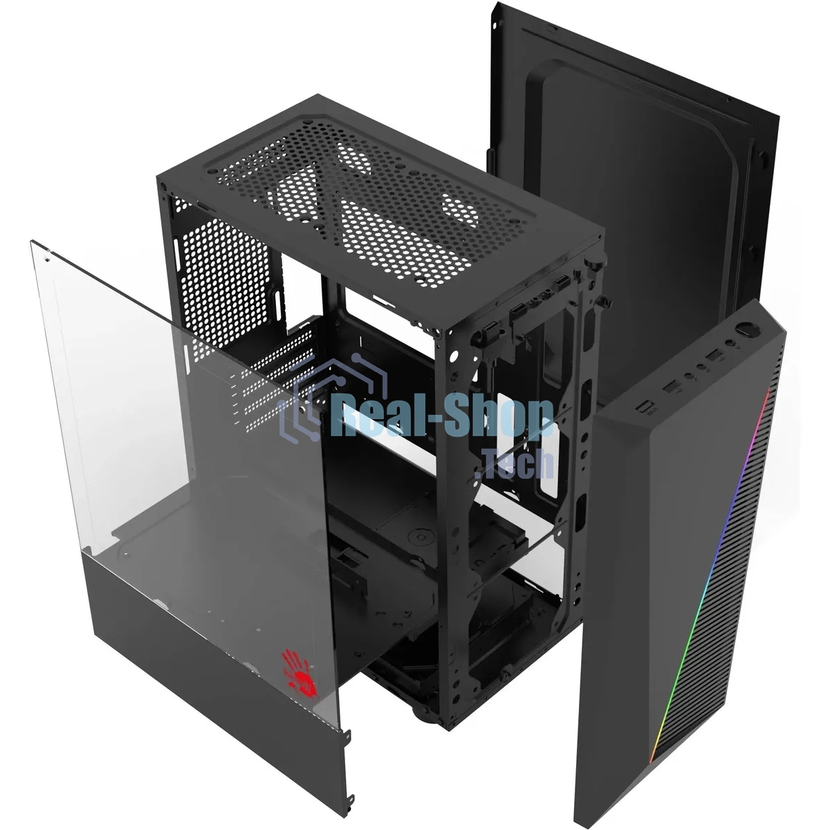 Компьютерный корпус Bloody BD-CC102F черный без БП mATX 2x120мм 2xUSB 2.0 1xUSB 3.0 audio bott PSU