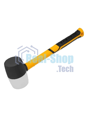 Киянка резиновая Denzel 450 г, черно-белая, фибергласовая рукоятка c TPR покрытием