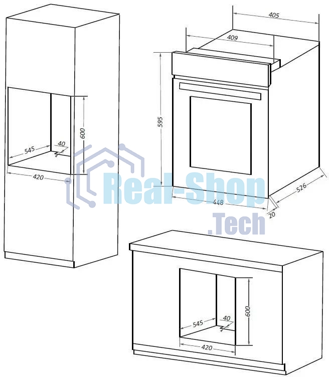 Шкаф духовой электрический Maunfeld EOEC516S, встраиваемый