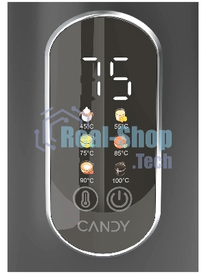 Чайник электрический Candy CK-400 1.7л. 2200Вт черный корпус: нерж.сталь/пластик (FM04WKM00RU)