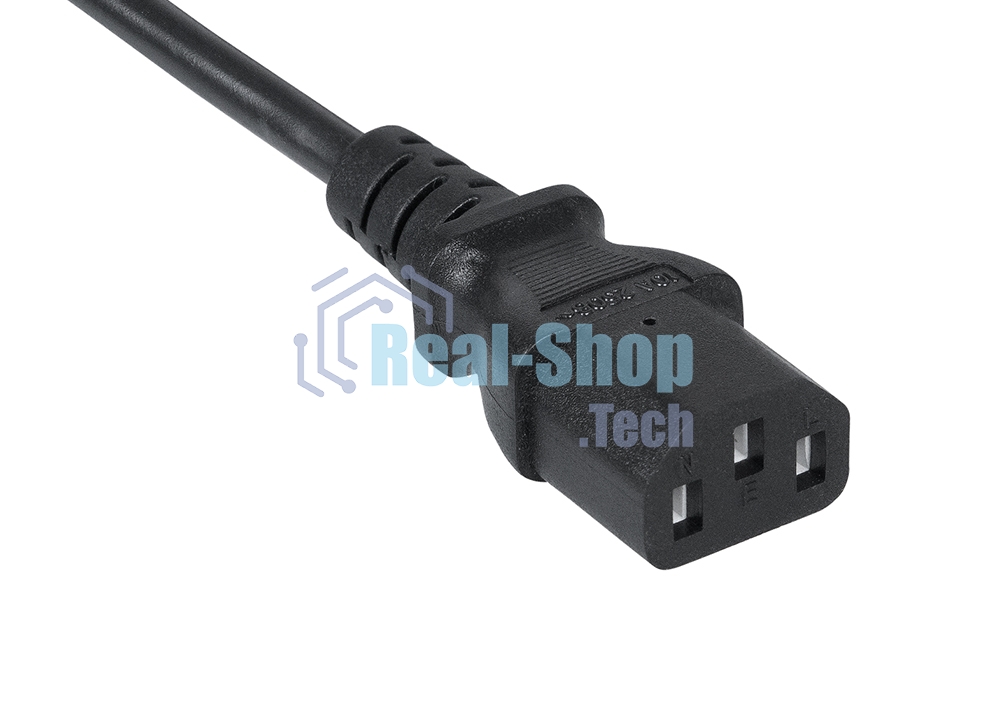 Кабель питания монитор-компьютер Cabeus PC-189-VDE-3M IEC 320 C13, вилка IEC 60320 С14, 3 м, количество проводов и сечении 3x0,75 мм2, черный