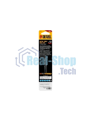 Сверло спиральное по металлу Denzel 12 x 151мм, Р6М5, Golden Tip, многогранная заточка