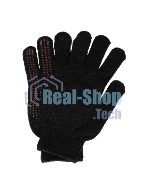 Перчатки трикотажные Сибртех акрил, усиленные, ПВХ-гель Протектор, черный, 10 класс