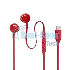 Проводные наушники JBL Tune 305C красный, вкладыши, USB Type-C