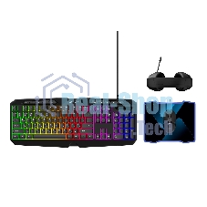 Игровой комплект из проводной клавиатуры, мыши, коврика для мыши и наушников ABR KM707+M01D10